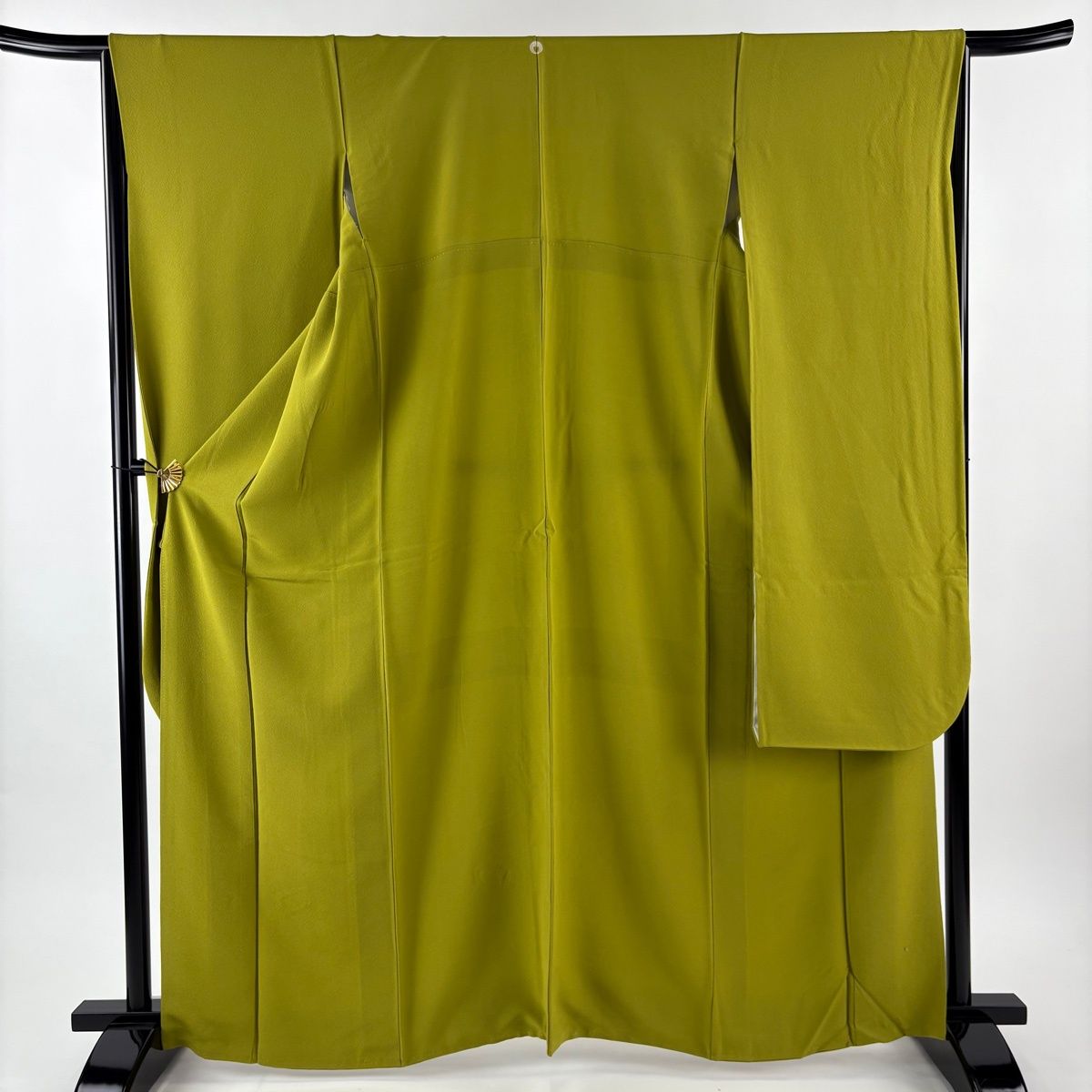 振袖 身丈165 cm 裄丈66 M 袷 抹茶色 正絹 秀品 一つ紋