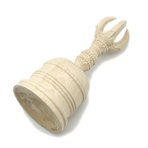 木彫仏具 五鈷鈴 15 cm 法器 金剛杵 密教法具 g 28015