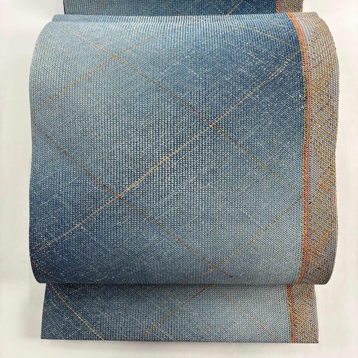 名古屋帯 秀品 松葉仕立て 八寸名古屋帯 トンネル仕立て 幾何学模様