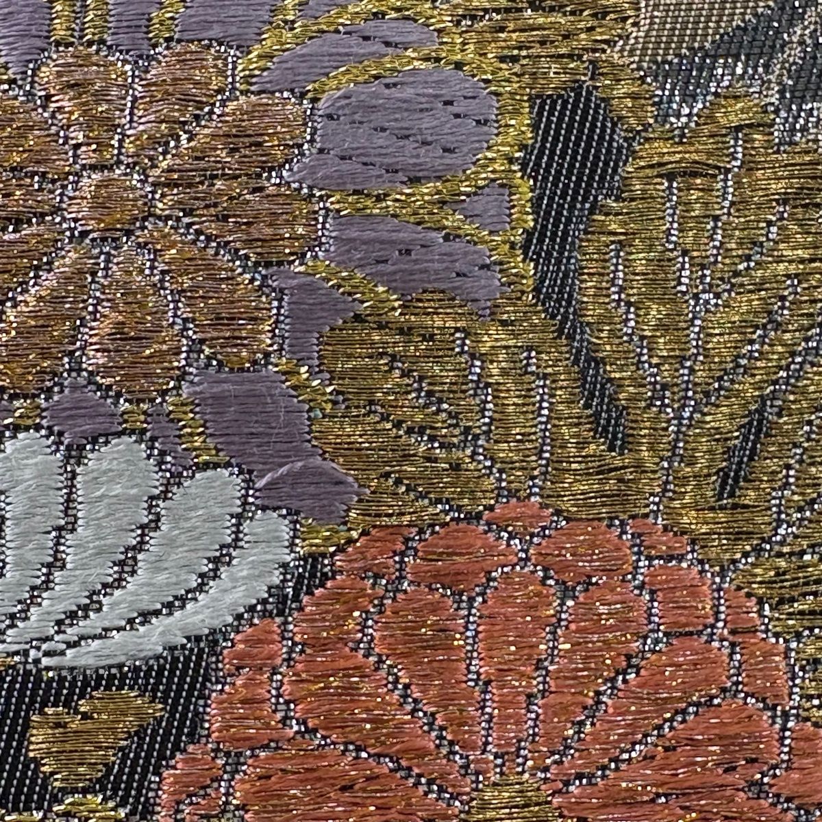 袋帯 秀品 花丸文 藤 金銀糸 唐織 銀色 六通 正絹 【中古】 - メルカリ