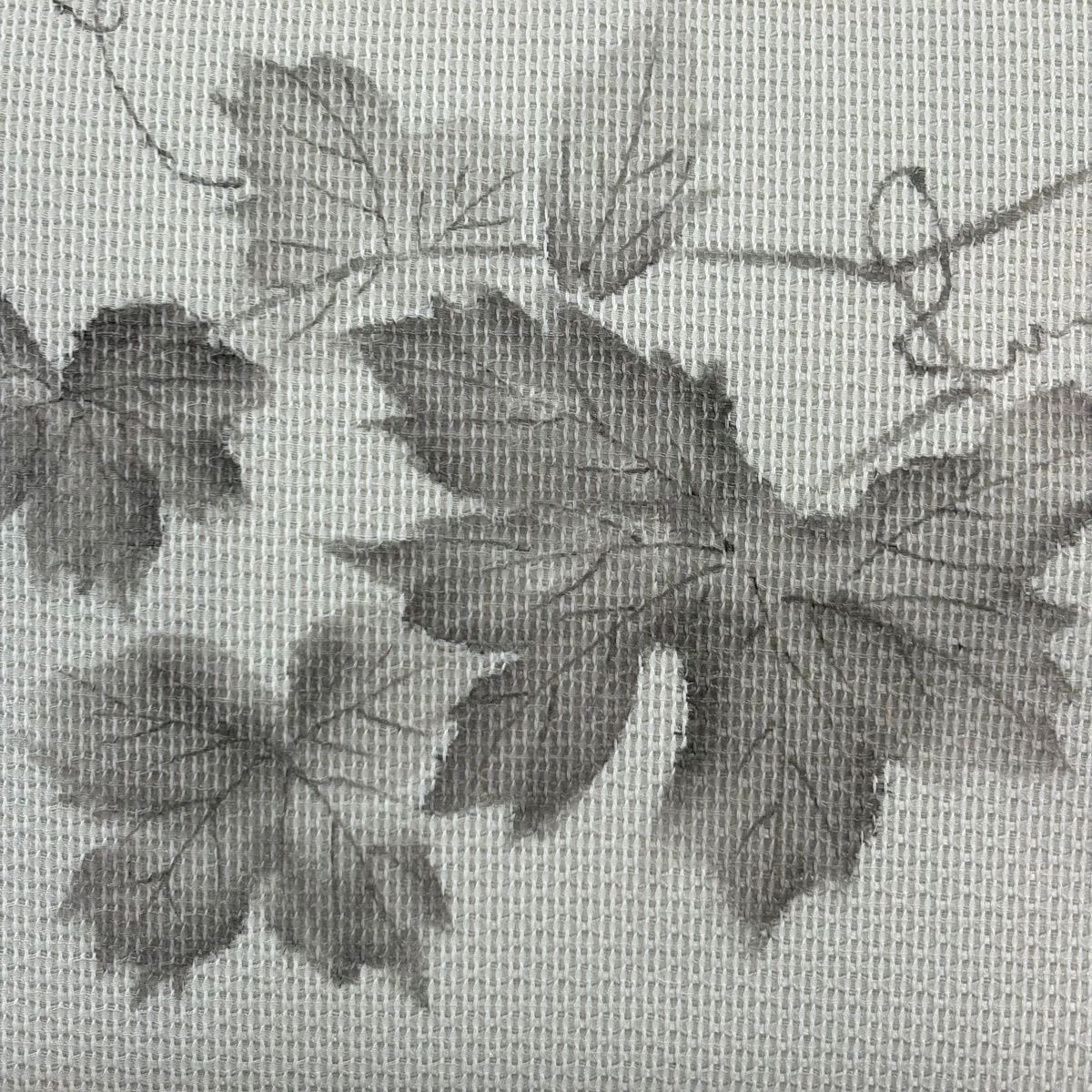 名古屋帯 秀品 夏帯 葉柄 ベージュ 正絹