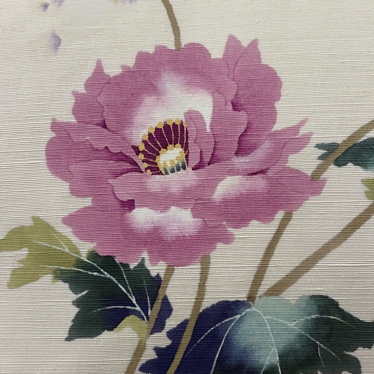 名古屋帯 秀品 二代目清次郎 落款 クリーム 正絹