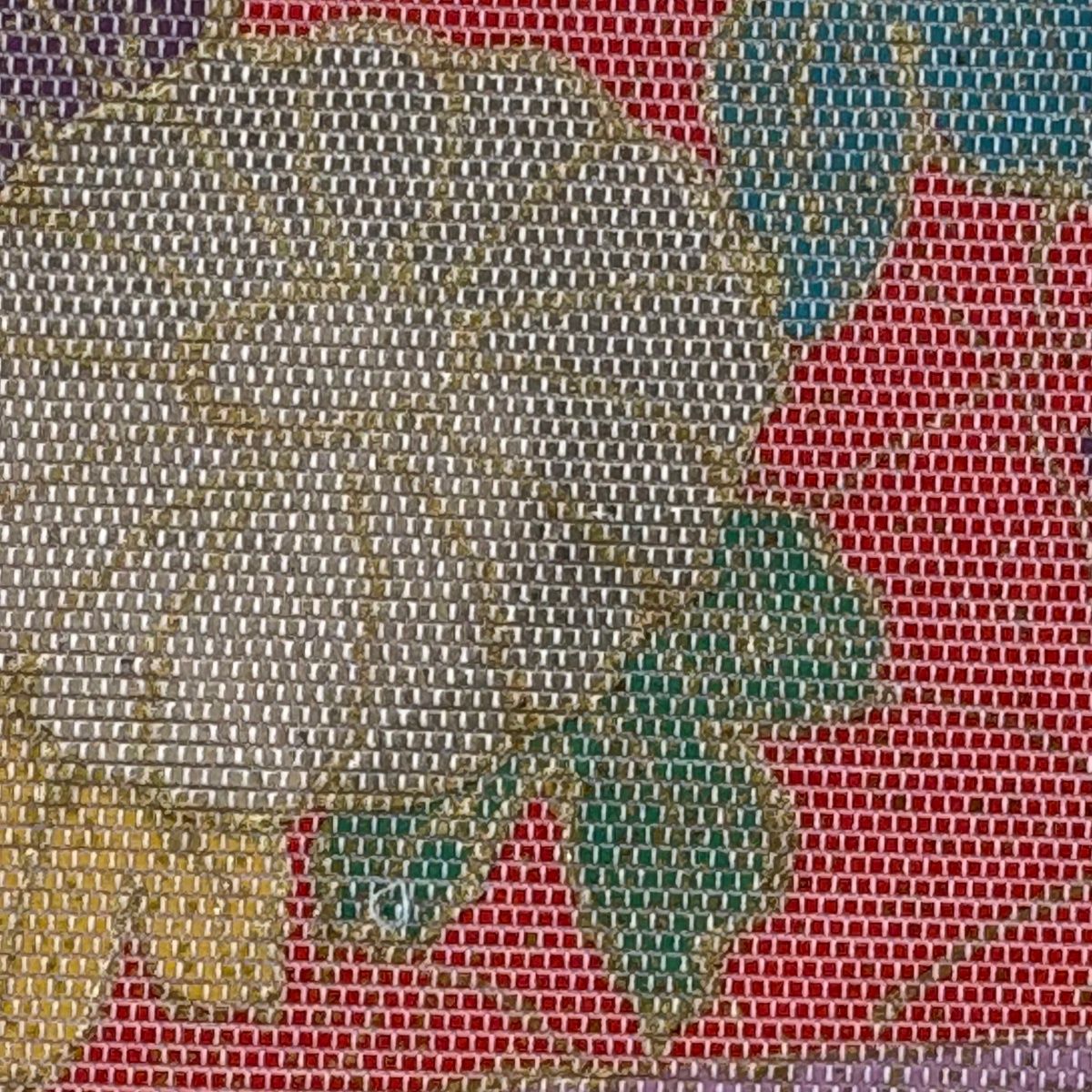 名古屋帯 秀品 山並み 草花 箔 金銀彩 クリーム 正絹 【中古】 - メルカリ