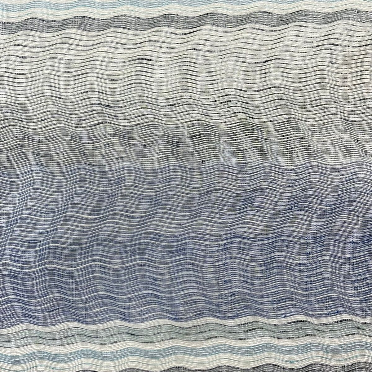 袋帯 秀品 紬地 よろけ縞 青灰色 全通 正絹 【中古】 - メルカリ 袋帯 秀品 紬地 よろけ縞 青灰色 全通 正絹 【中古】 - メルカリ