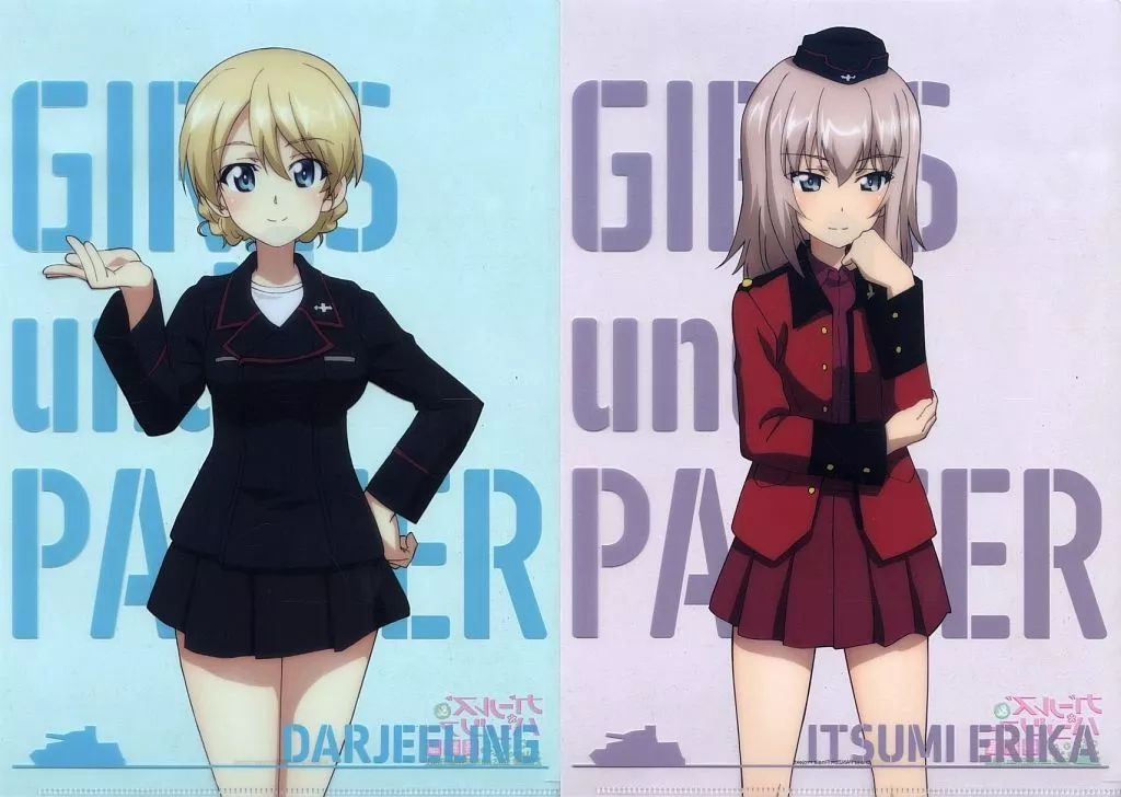 中古】クリアファイル ダージリン＆逸見エリカ クリアファイルセット(2