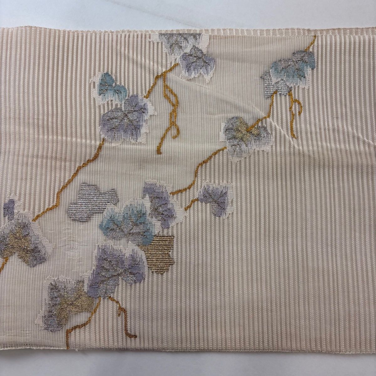 袋帯 秀品 夏帯 絽 蔦 金銀糸 クリーム お太鼓柄 正絹 【中古】 - メルカリ