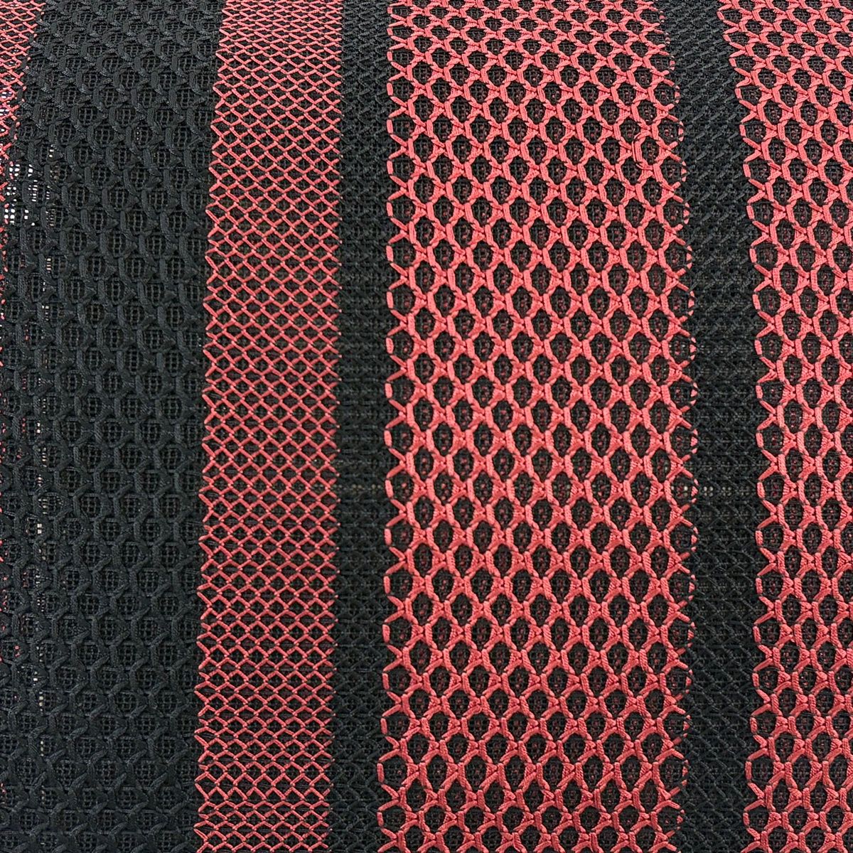 名古屋帯 秀品 夏帯 八寸名古屋帯 松葉仕立て 縞 幾何学模様 えんじ色