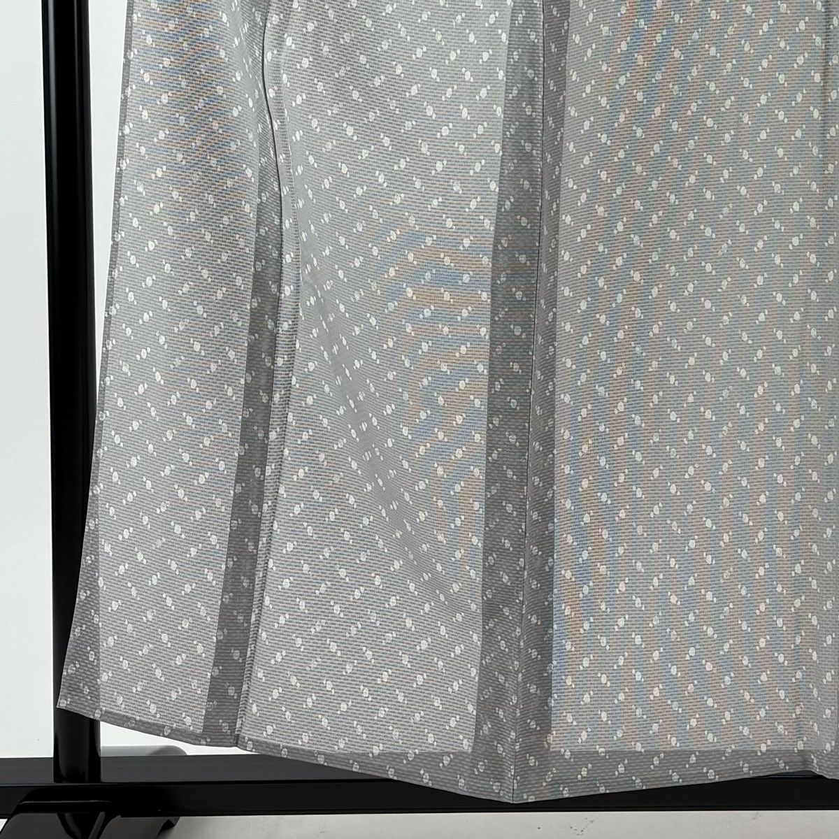 小紋 身丈156 cm 裄丈64 M 薄物 幾何学 灰色 正絹 秀品