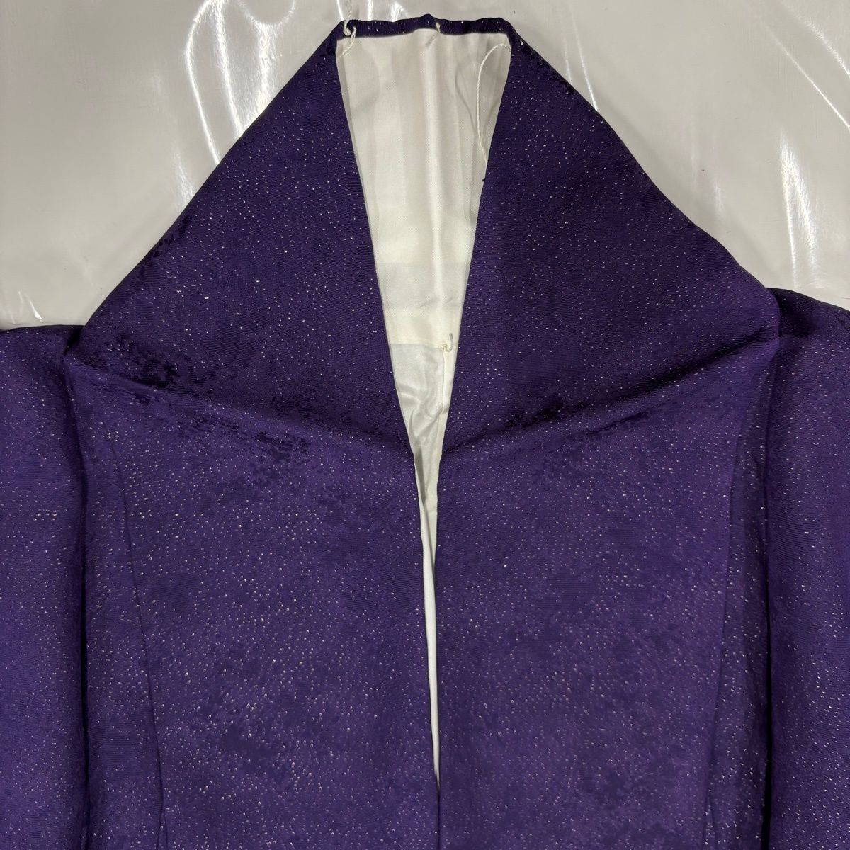  振袖 身丈167.5 cm 裄丈70.5 L 袷 姫 銀通し 金彩 紫 正絹 秀品 振袖 着物