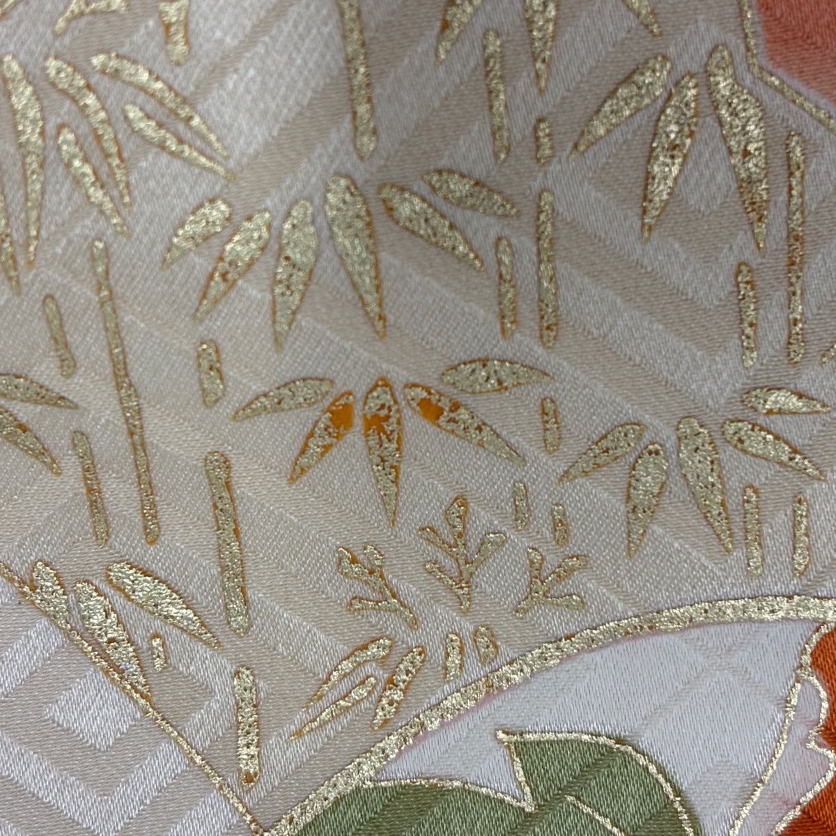  振袖 身丈171.5 cm 裄丈66 M 袷 雪輪 草花 金糸 金彩 朱色 正絹 秀品 振袖 着物