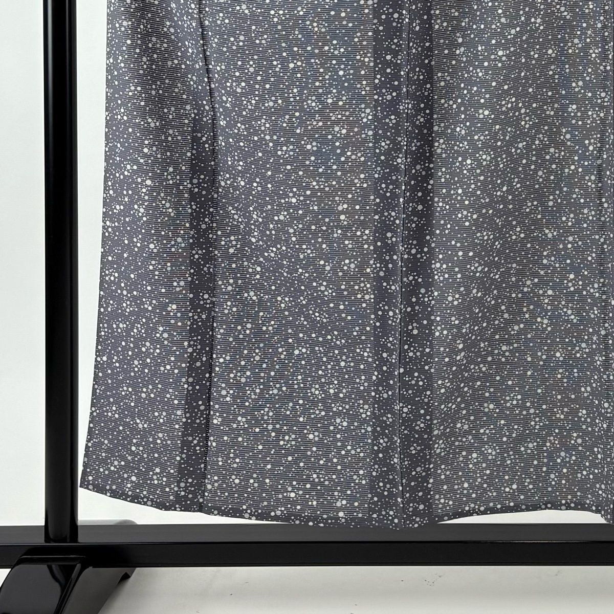 小紋 身丈154 cm 裄丈64 M 薄物 絽 大小あられ 灰色 正絹 秀品