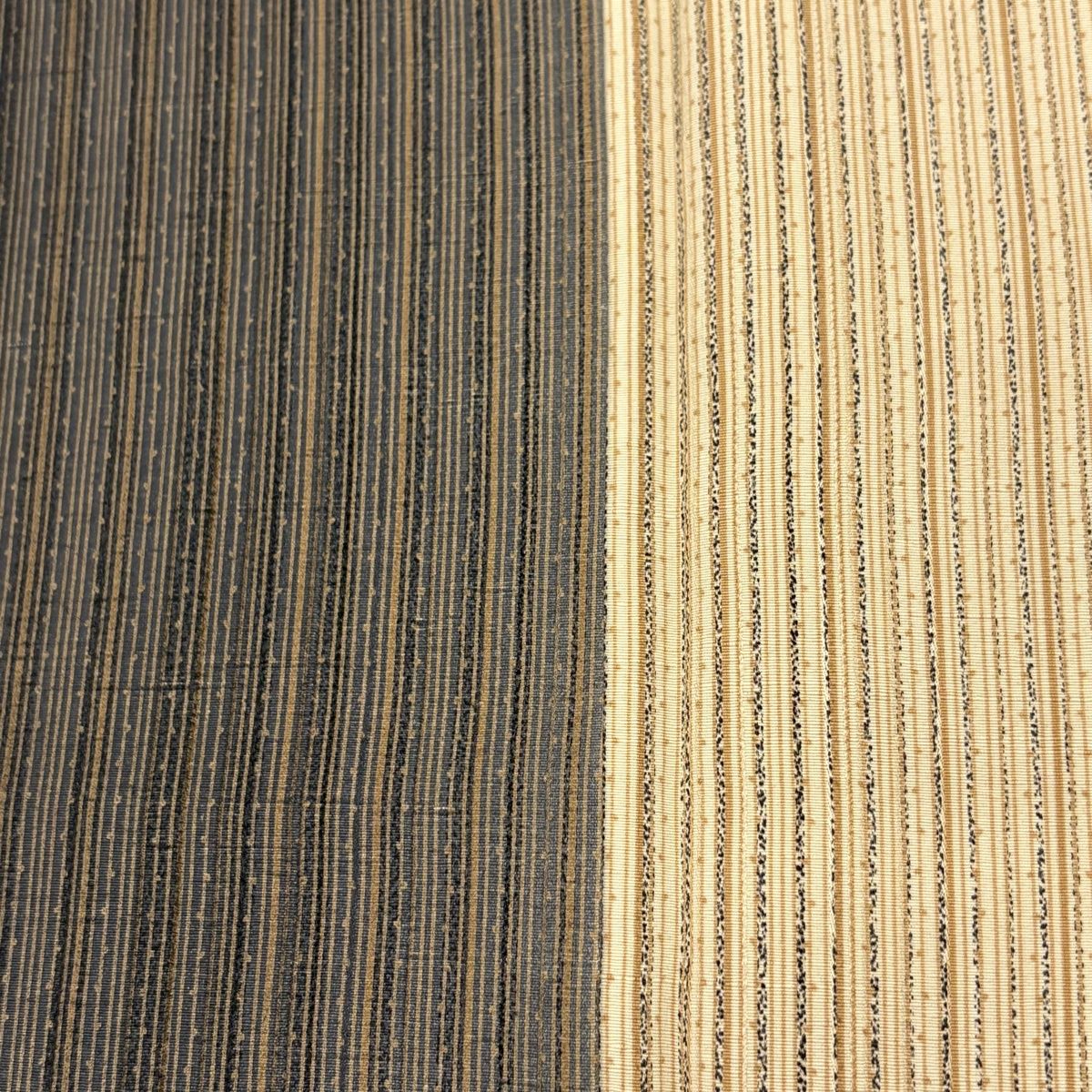  小紋 身丈164.5 cm 裄丈67.5 L 袷 縦縞 ベージュ 正絹 秀品 小紋 着物