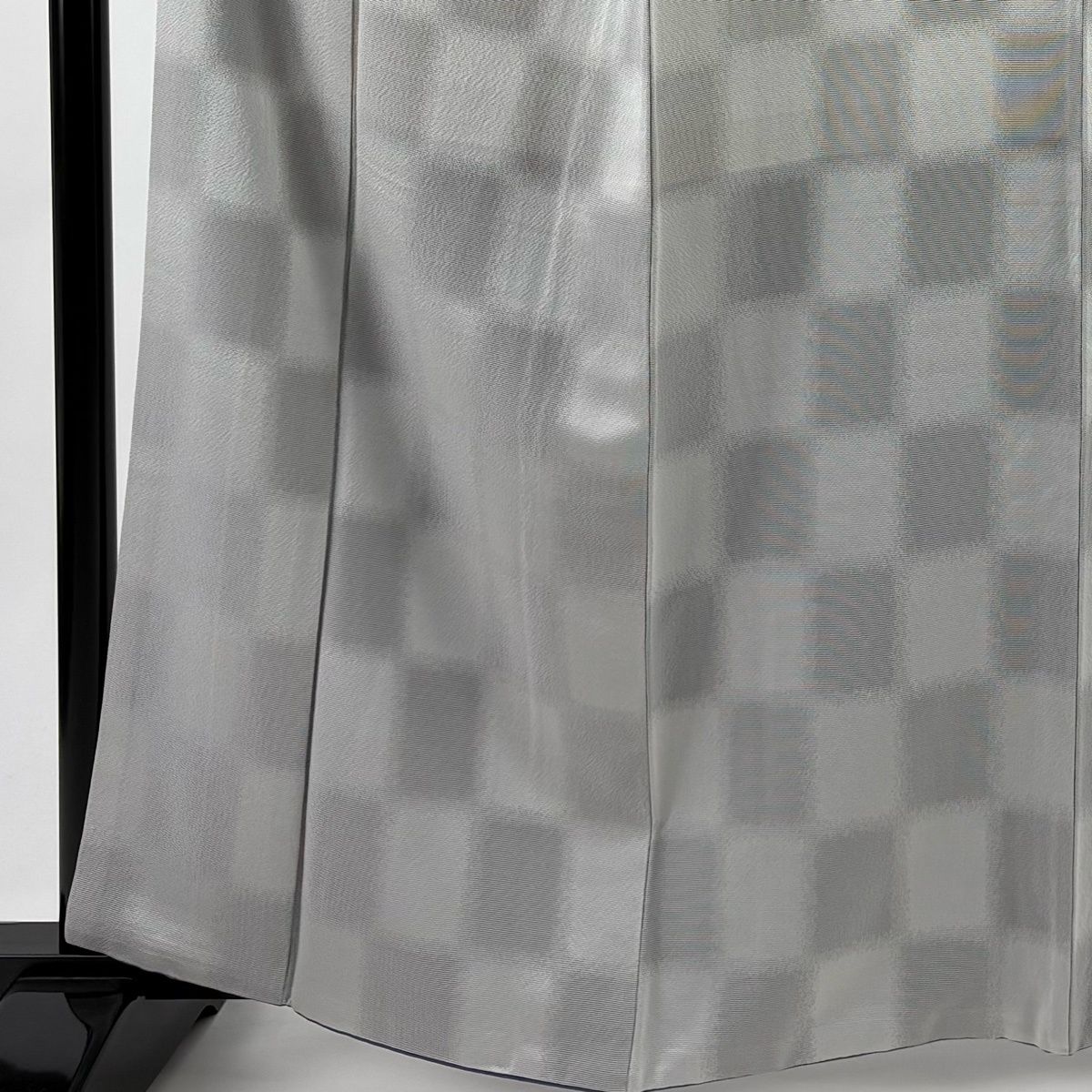 小紋 身丈161.5 cm 裄丈66 M 袷 市松 灰色 正絹 秀品