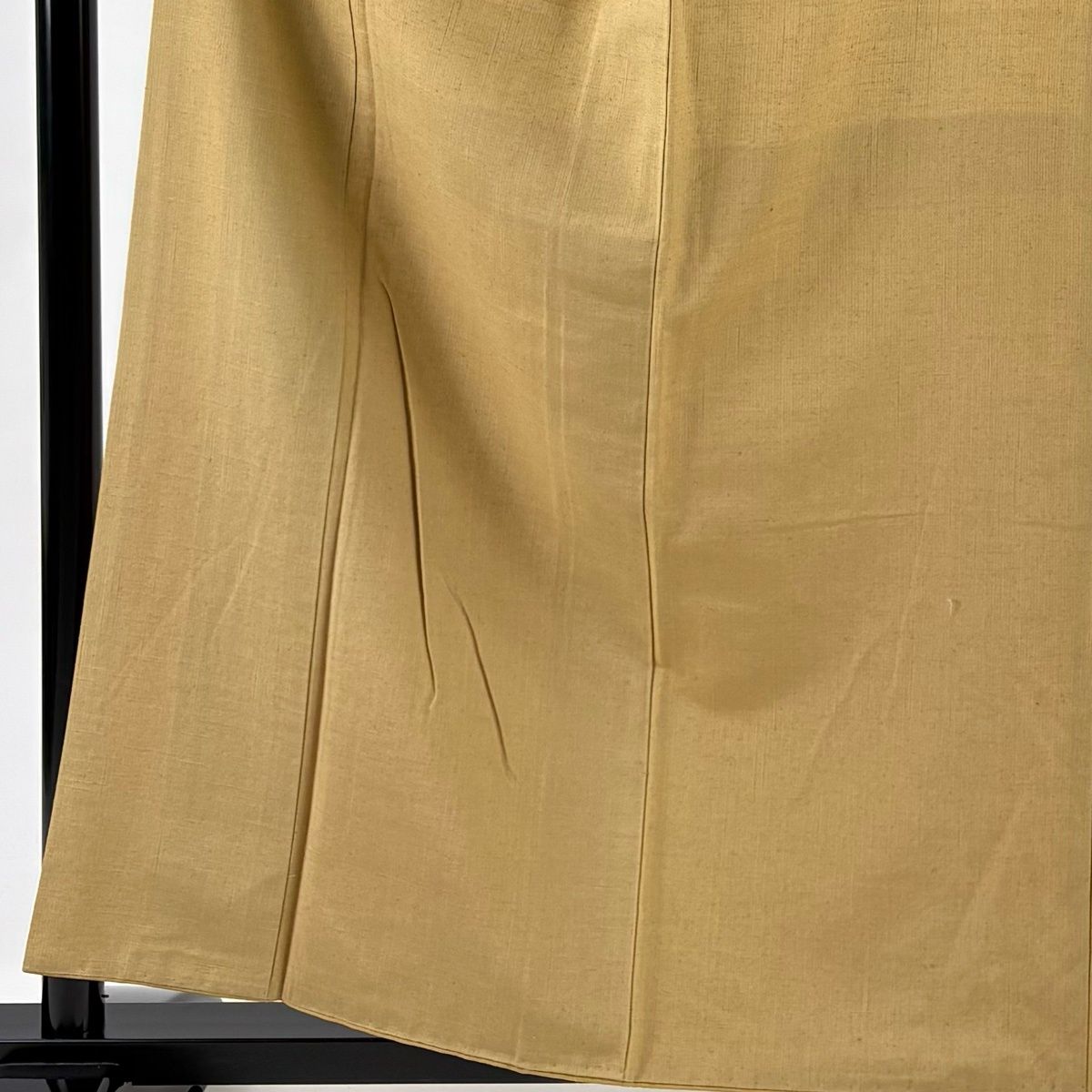 紬 身丈159 cm 裄丈66 M 袷 証紙 黄土色 正絹 秀品
