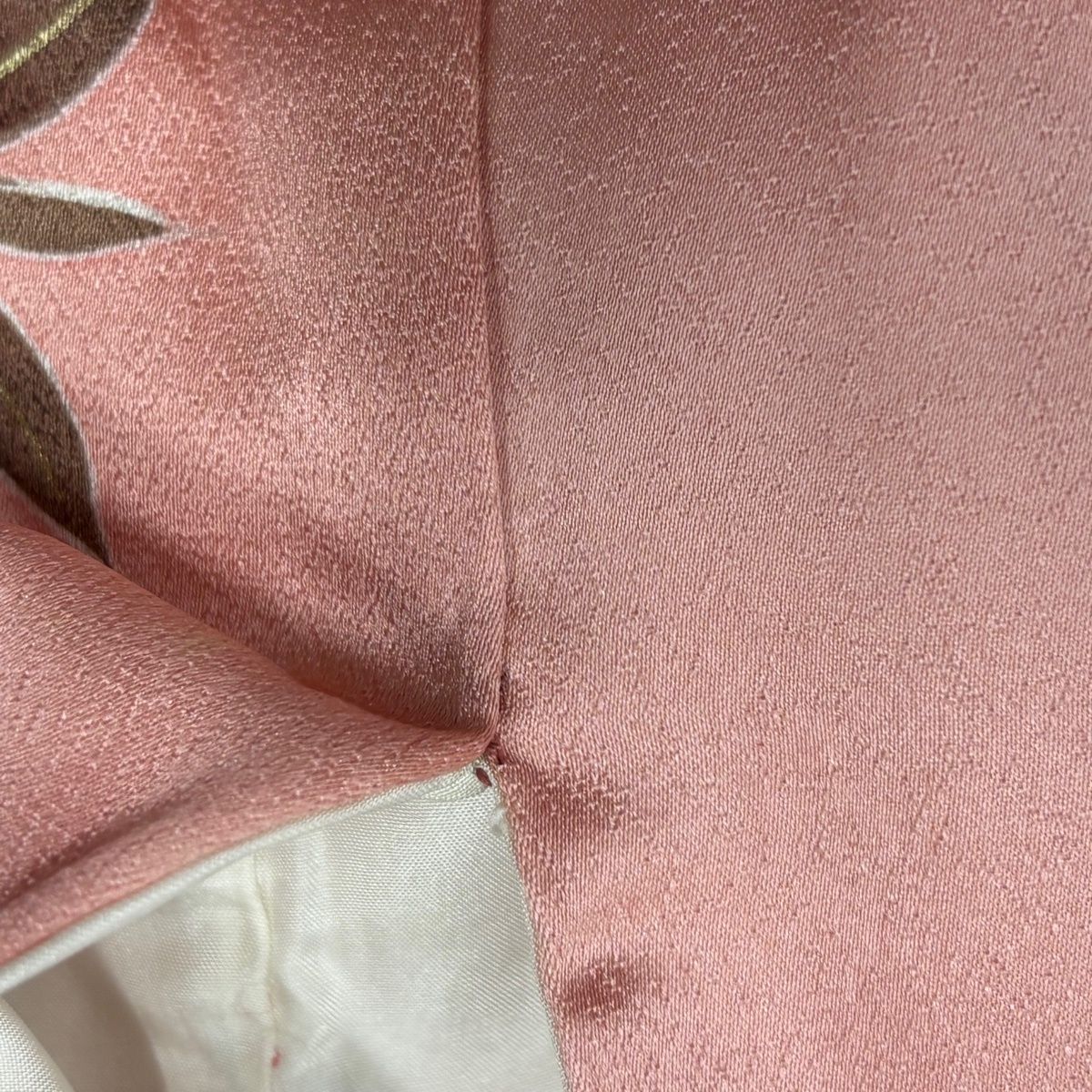  振袖 身丈150.5 cm 裄丈62 S 袷 牡丹 鴛鴦 金糸 金彩 ピンク 正絹 秀品 振袖 着物