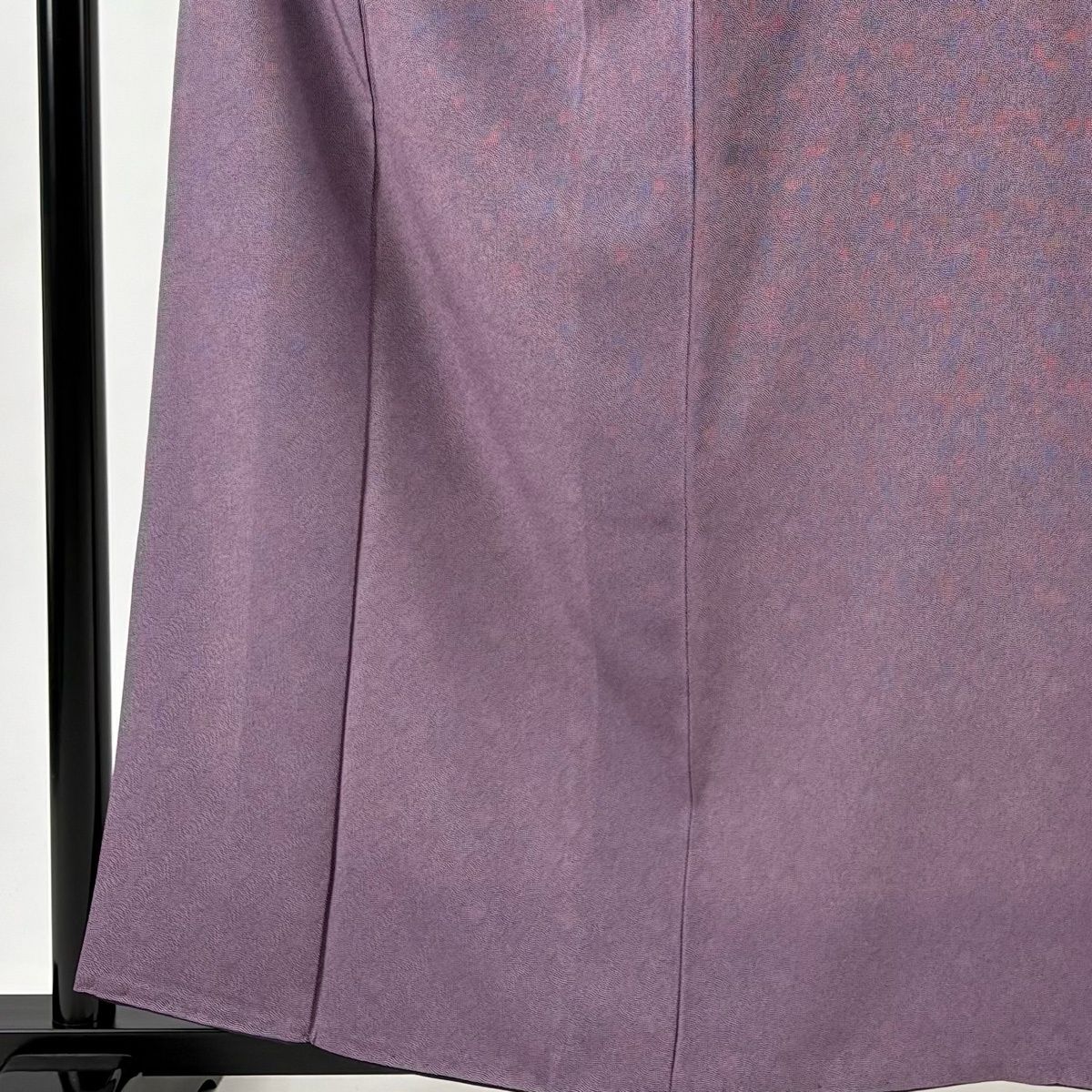 美品】 江戸小紋 身丈160cm 裄丈64.5cm M 袷 鮫 紫 正絹 秀品 一つ紋