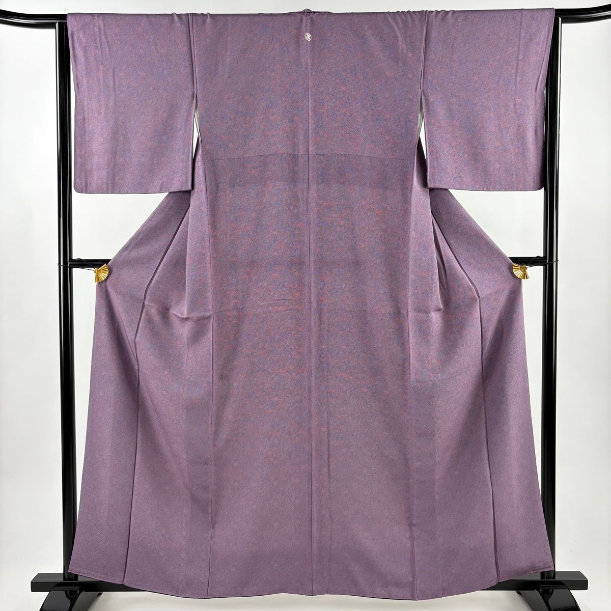 美品】 江戸小紋 身丈160cm 裄丈64.5cm M 袷 鮫 紫 正絹 秀品 一つ紋