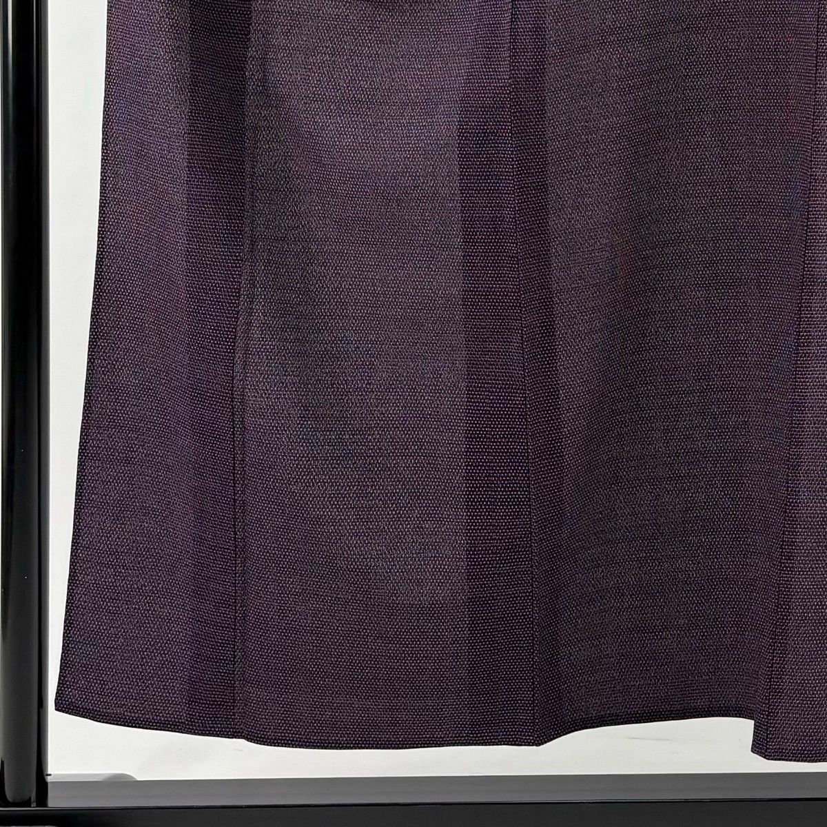 紬 身丈154 cm 裄丈64 M 薄物 夏紬 幾何学 濃紫 正絹 秀品