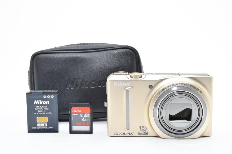 光学極上品 訳あり】Nikon ニコン COOLPIX S9100 ゴールド SDカード4GB