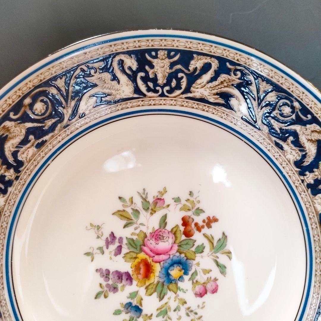 ウェッジウッド フロレンティーン サラダプレート コバルト フラワー 品