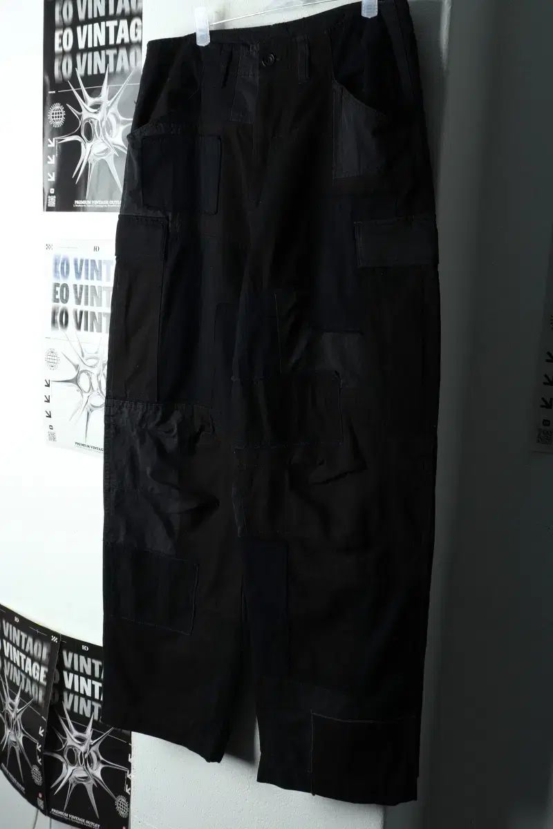 L ノーマニュアル コットンパンツ パッチワーク SCマルチパネル ブラック-22 D 4