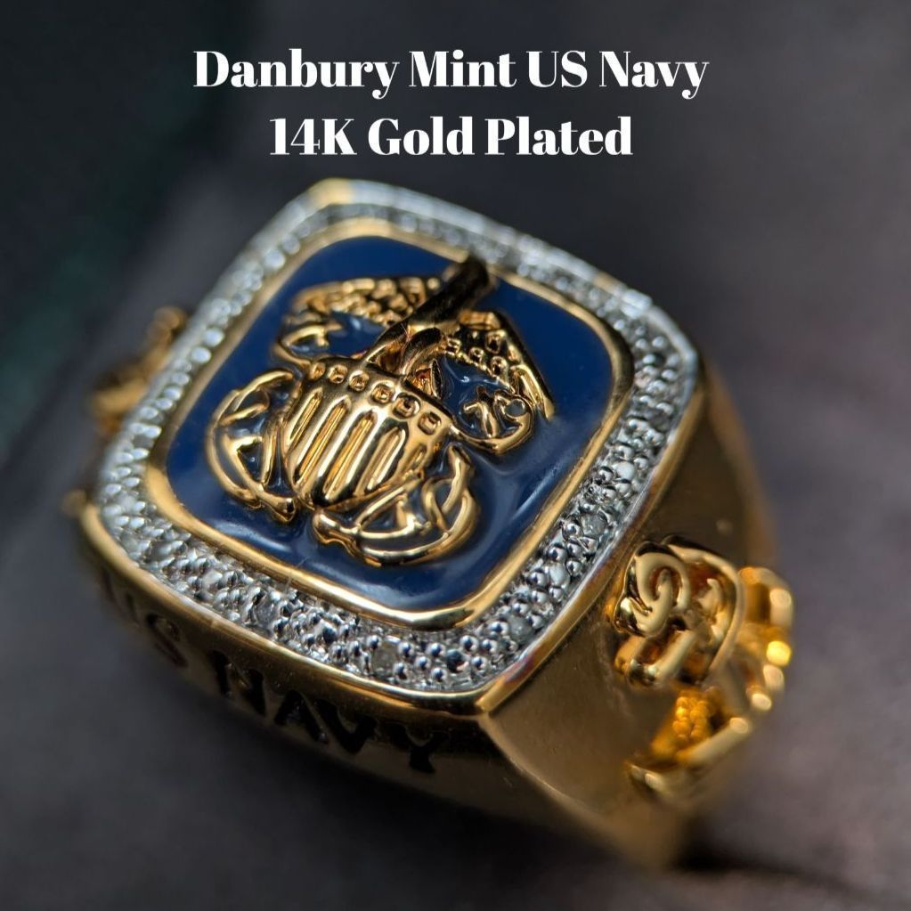 ダンベリーミント 米海軍 US NAVY リング 18.5号 14Kゴールドメッキ
