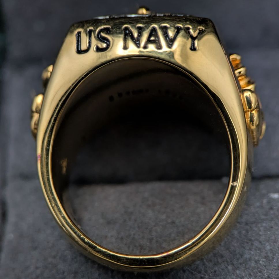 ダンベリーミント 米海軍 US NAVY リング 18.5号 14Kゴールドメッキ