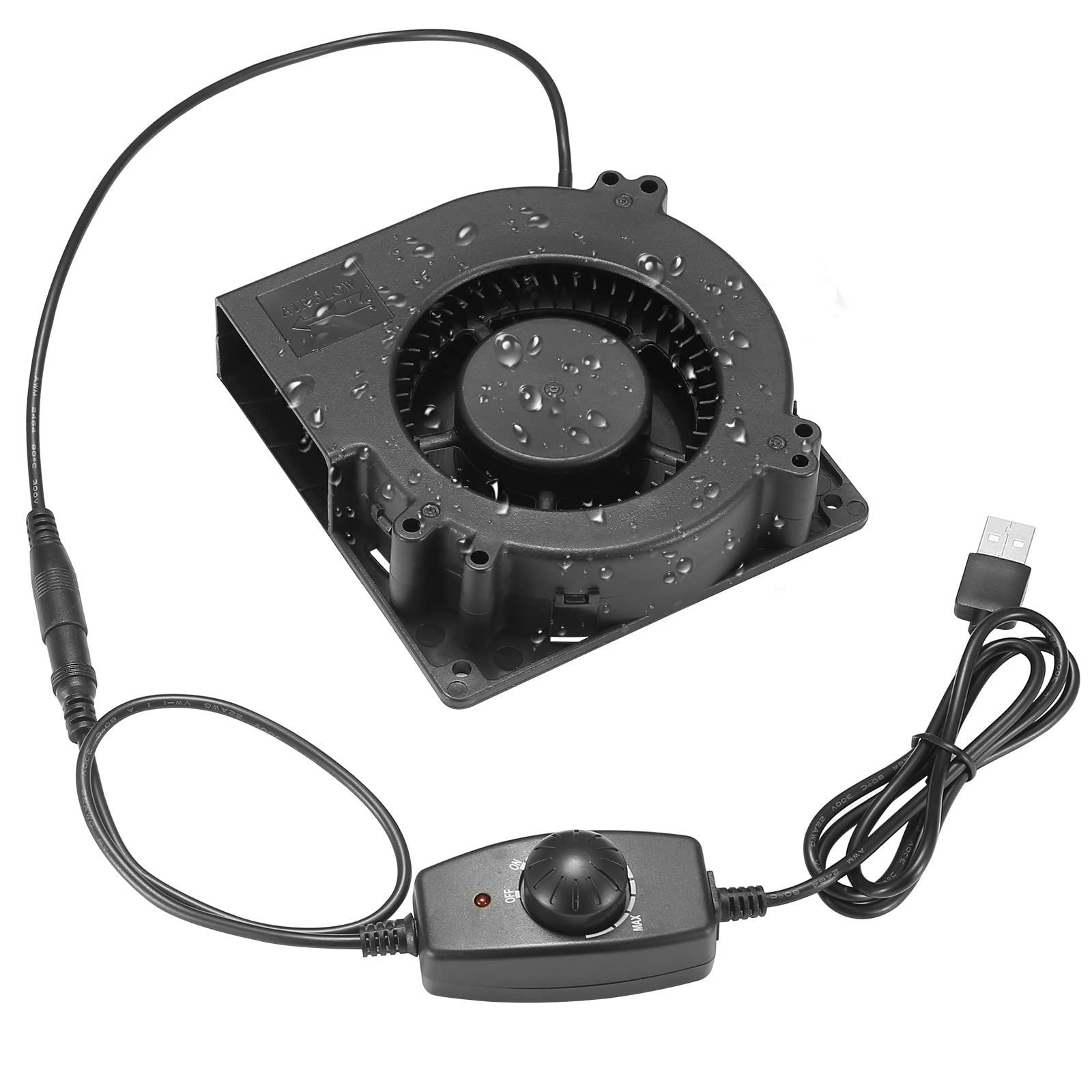 12CM 5V USB ブラシレスブロワー 冷却ファン小型大風量送風機12032ブロワー防滴送風機 バーベキュー送風機キャンプ業務用送風機火起こし 屋外使用可能 風量可調整 1個