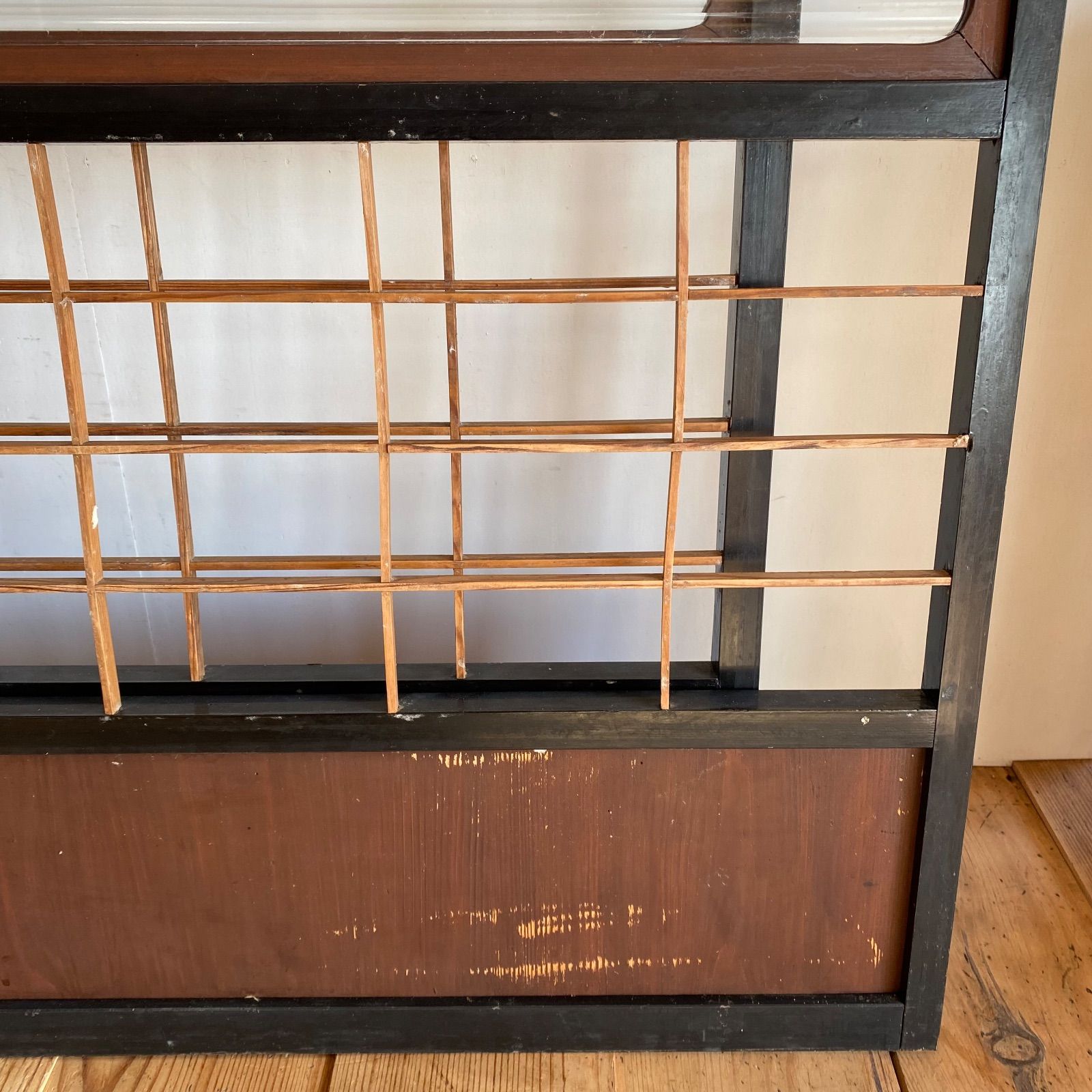  アンティーク 古建具 モールガラス 障子戸 セット 昭和レトロ 建具 y 368 ドア 扉 板戸 障子 住宅設備