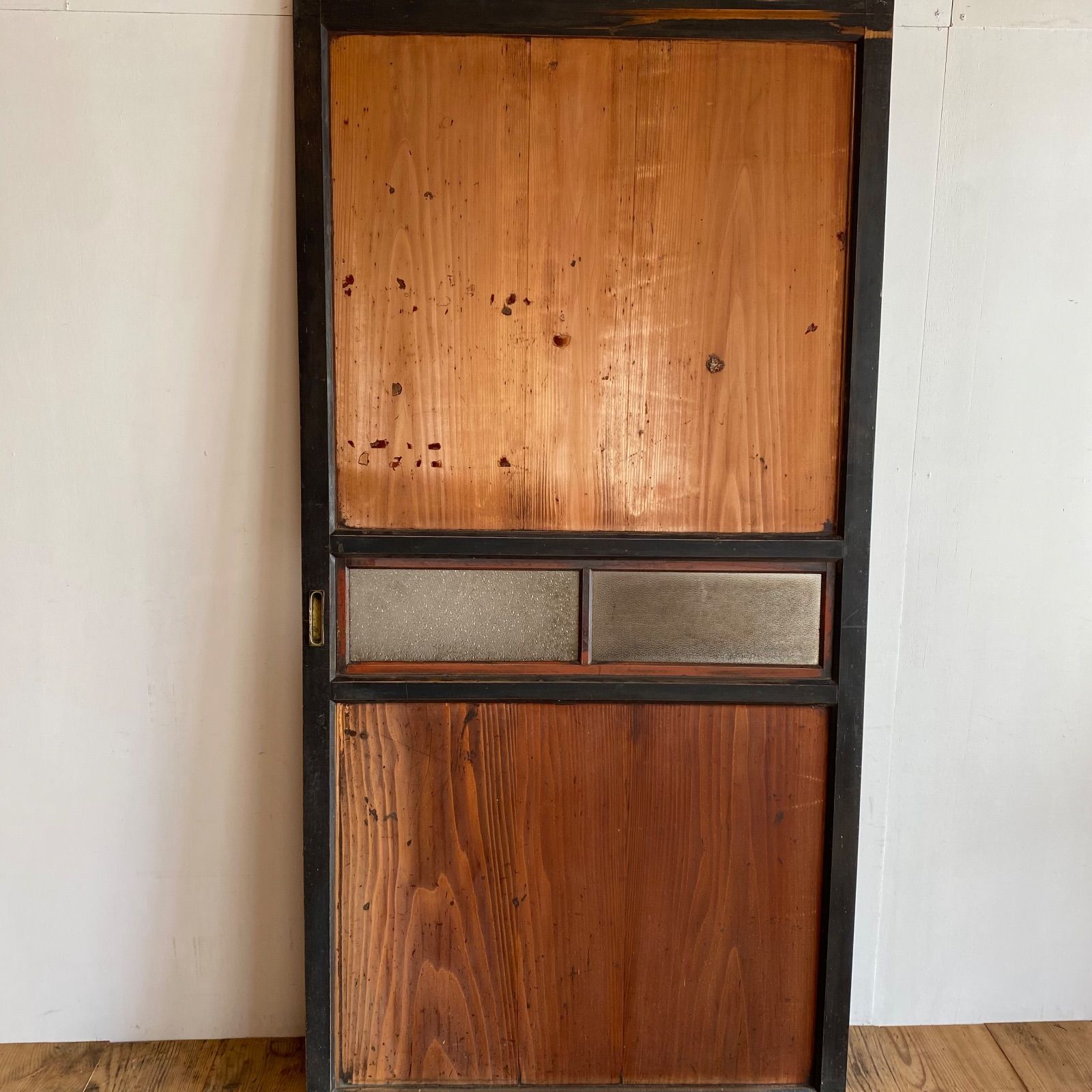 アンティーク 古建具 板戸 ガラス 引き戸 4枚セット 昭和レトロ 建具