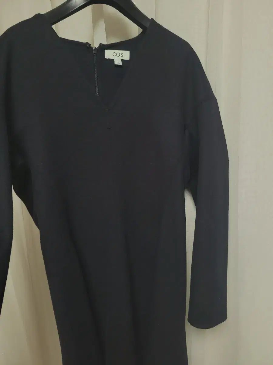  COS コス ブラック フ ウール ONE PIECE 長袖 七分袖 ミニワンピース
