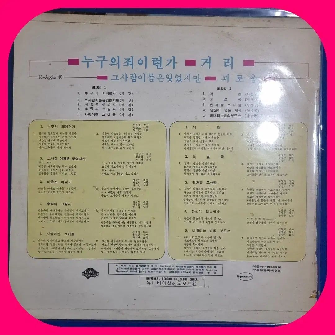 パークガン あの人 君の名は 忘れたが LP NM -