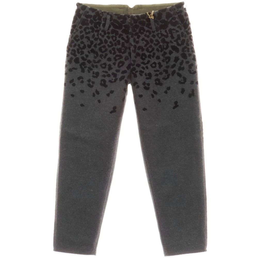 kolor ウールナイロン レオパード カジュアルスラックスパンツ グレー サイズ2 メンズ