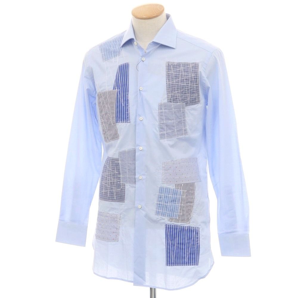 ジュンヤワタナベ マン JUNYA WATANABE MAN × GUY ROVER 春夏 パッチワーク カジュアルシャツ ライトブルー サイズXS メンズ