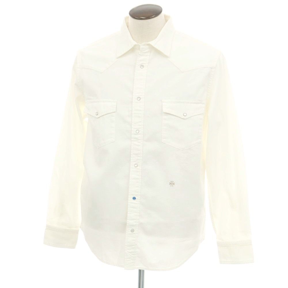 ヤコブコーエン JACOB COHEN コットン ウエスタンシャツ ホワイト サイズXL メンズ