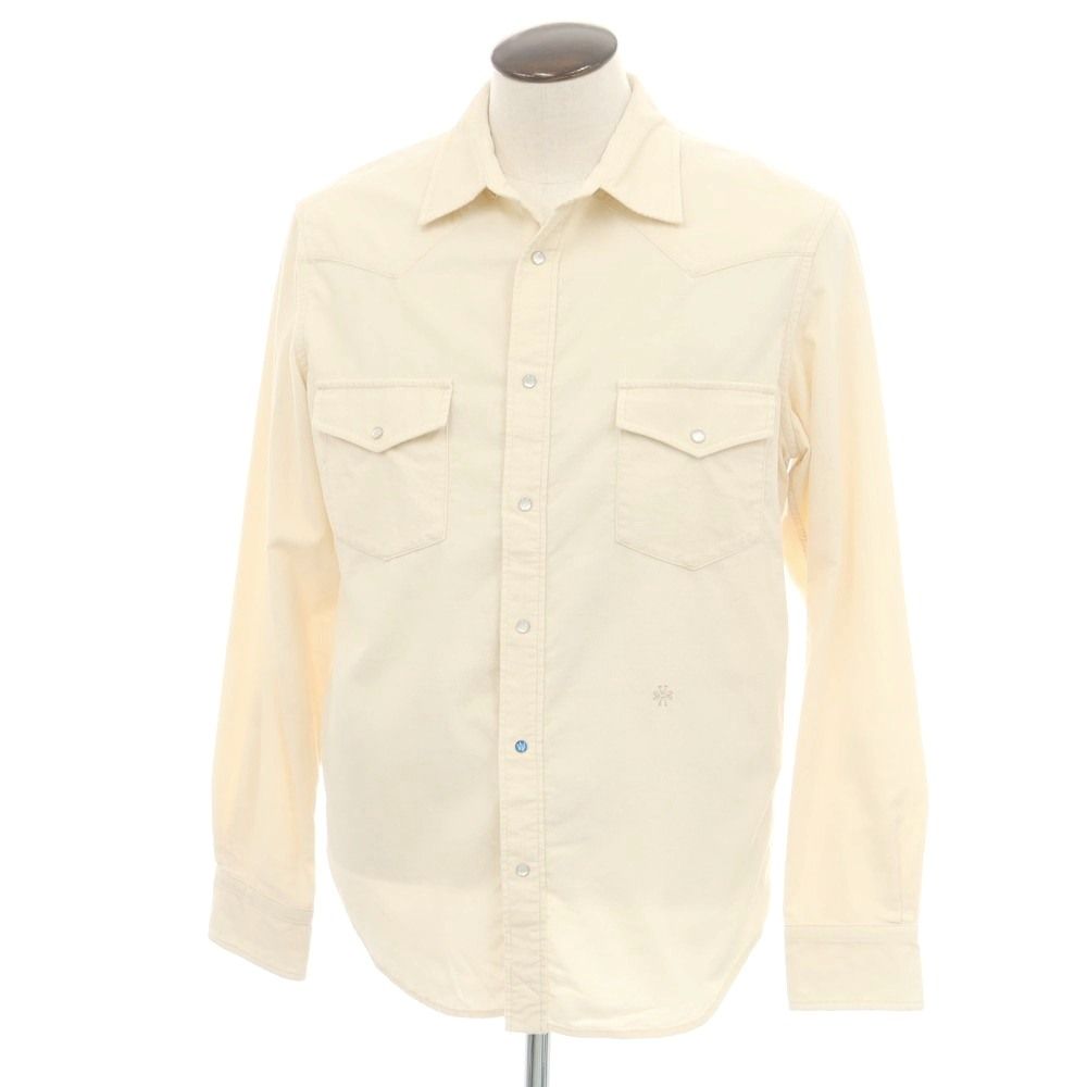 アウトレット ヤコブコーエン JACOB COHEN コットン 細畝コーデュロイ ウエスタンシャツ ライトベージュ サイズL メンズ