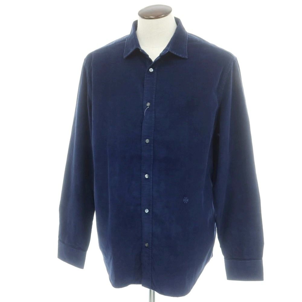 ヤコブコーエン JACOB COHEN コットン 細畝コーデュロイ カジュアルシャツ ネイビー サイズXXL メンズ