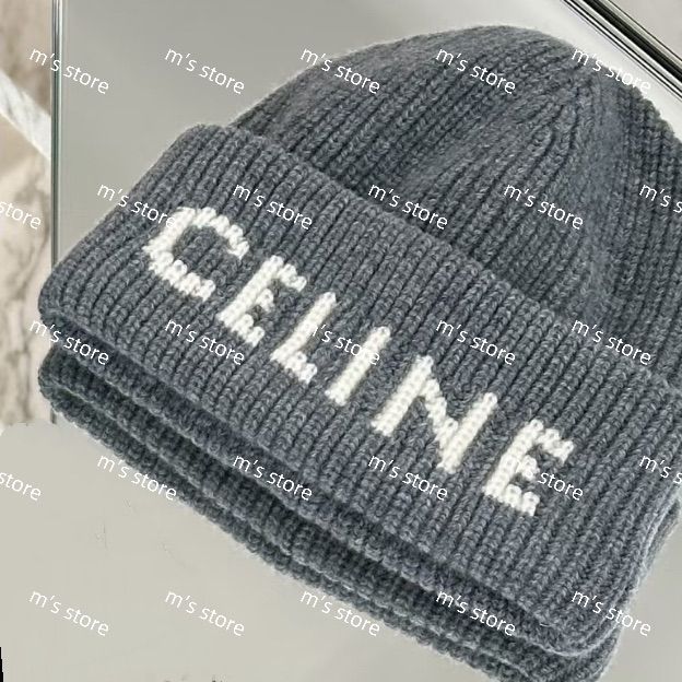 新品 CELINE セリーヌ ニット帽 ビーニー グレー - メルカリ
