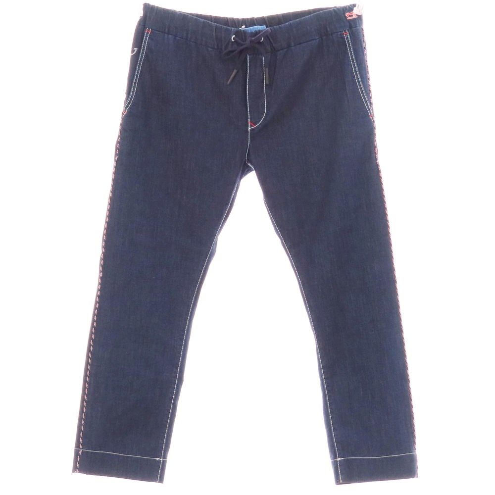 ヤコブコーエン JACOB COHEN CARL ストレッチ コットンレーヨンポリエステル イージーパンツ ネイビー サイズM メンズ