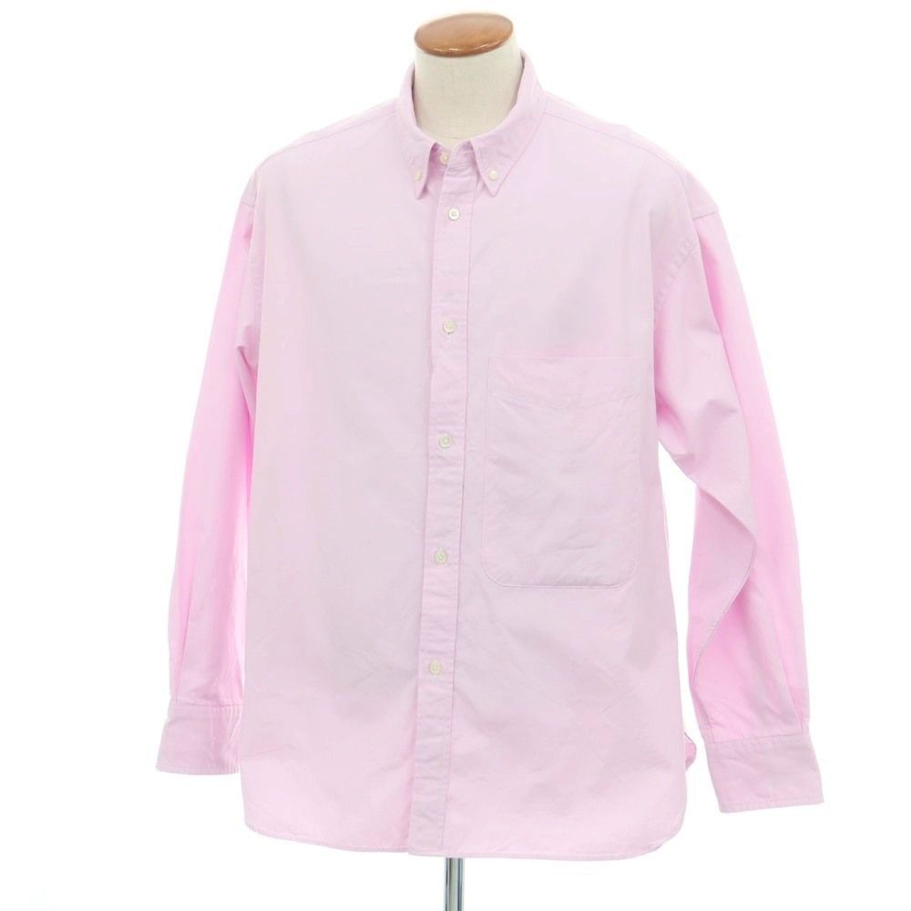 スタジオニコルソン STUDIO NICHOLSON BEAMS PLUS別注 秋冬 オックスフォード ボタンダウン カジュアルシャツ ピンク サイズM メンズ