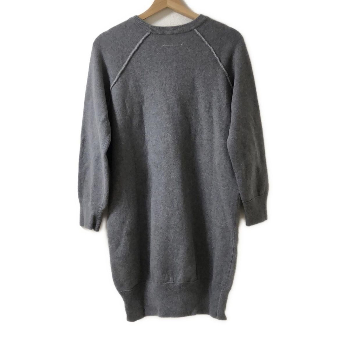 MM 6 エムエムシックス チュニック サイズS レディース - グレー クルーネック 長袖 ニット