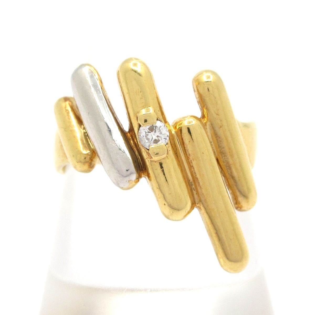 Unbranded ノーブランド リング K 18 YG Pt 900 ダイヤモンド 総重量 5 g 0 03刻印