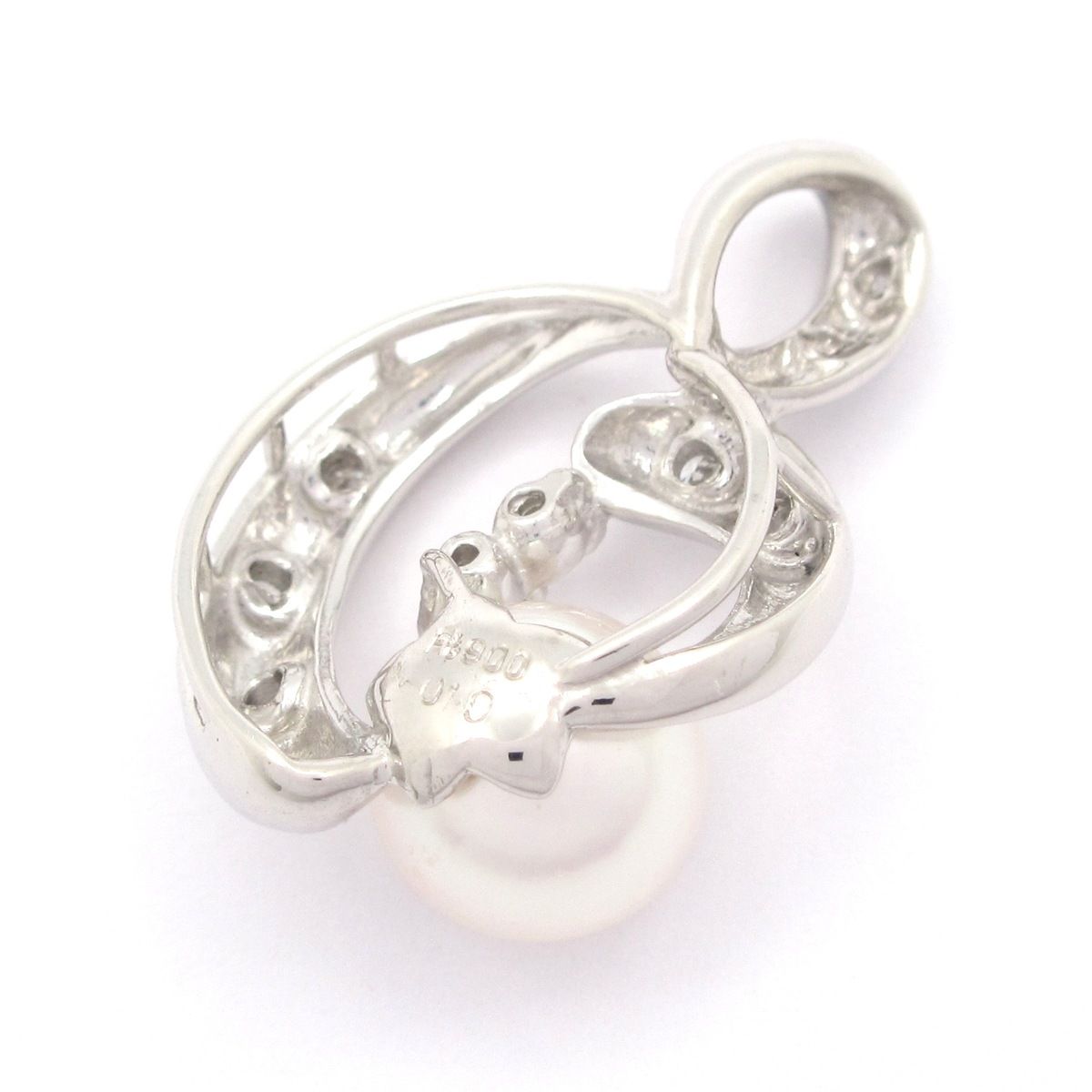 Unbranded ノーブランド ペンダントトップ Pt 900×ダイヤモンド×アイボリー 総重量 4.6 g 0.19刻印