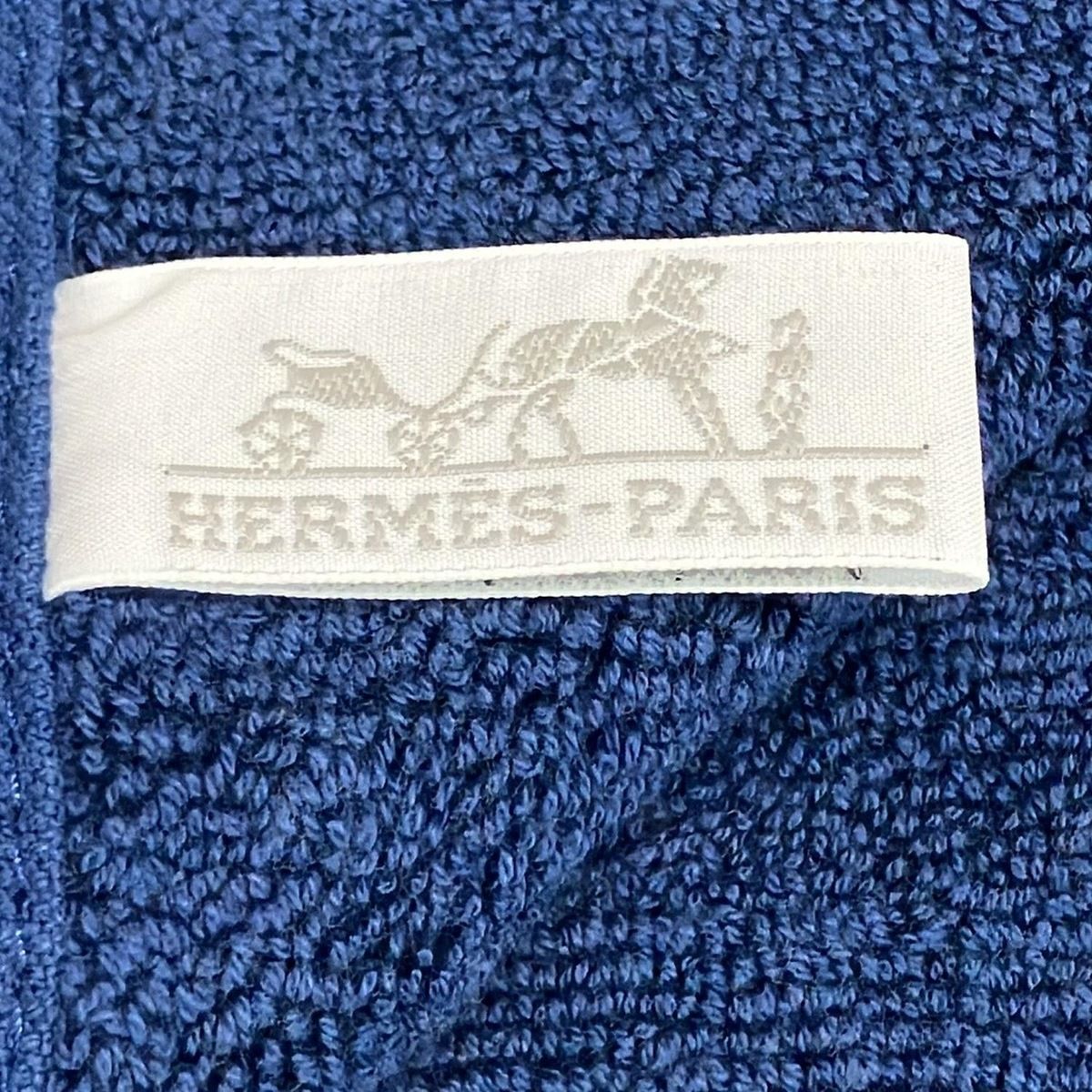 HERMES(エルメス) 小物新品同様 - ネイビー ハンドタオル コットン