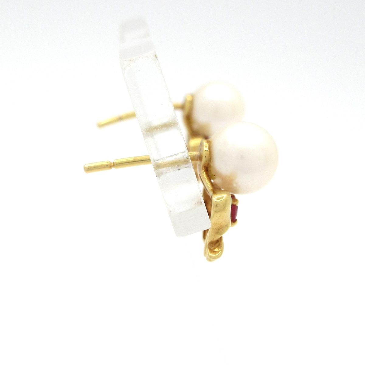 Unbranded ノーブランド ピアス K 18 YG ピンク アイボリー 総重量 2 3 g