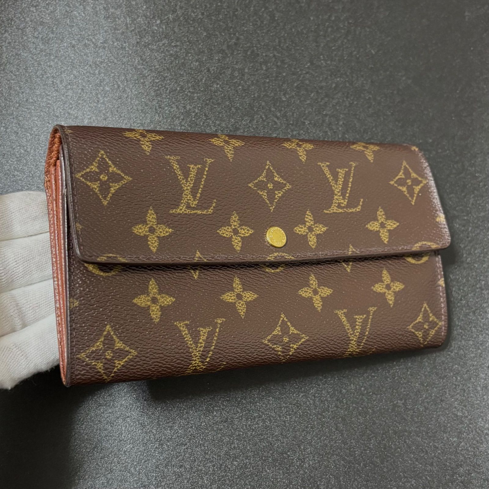 【美品】ルイヴィトン モノグラム ポルトモネ クレディ 二つ折り 長財布 u15 ポルトモネ クレディ ポルトフォイユ サラ 旧型 Louis Vuitton