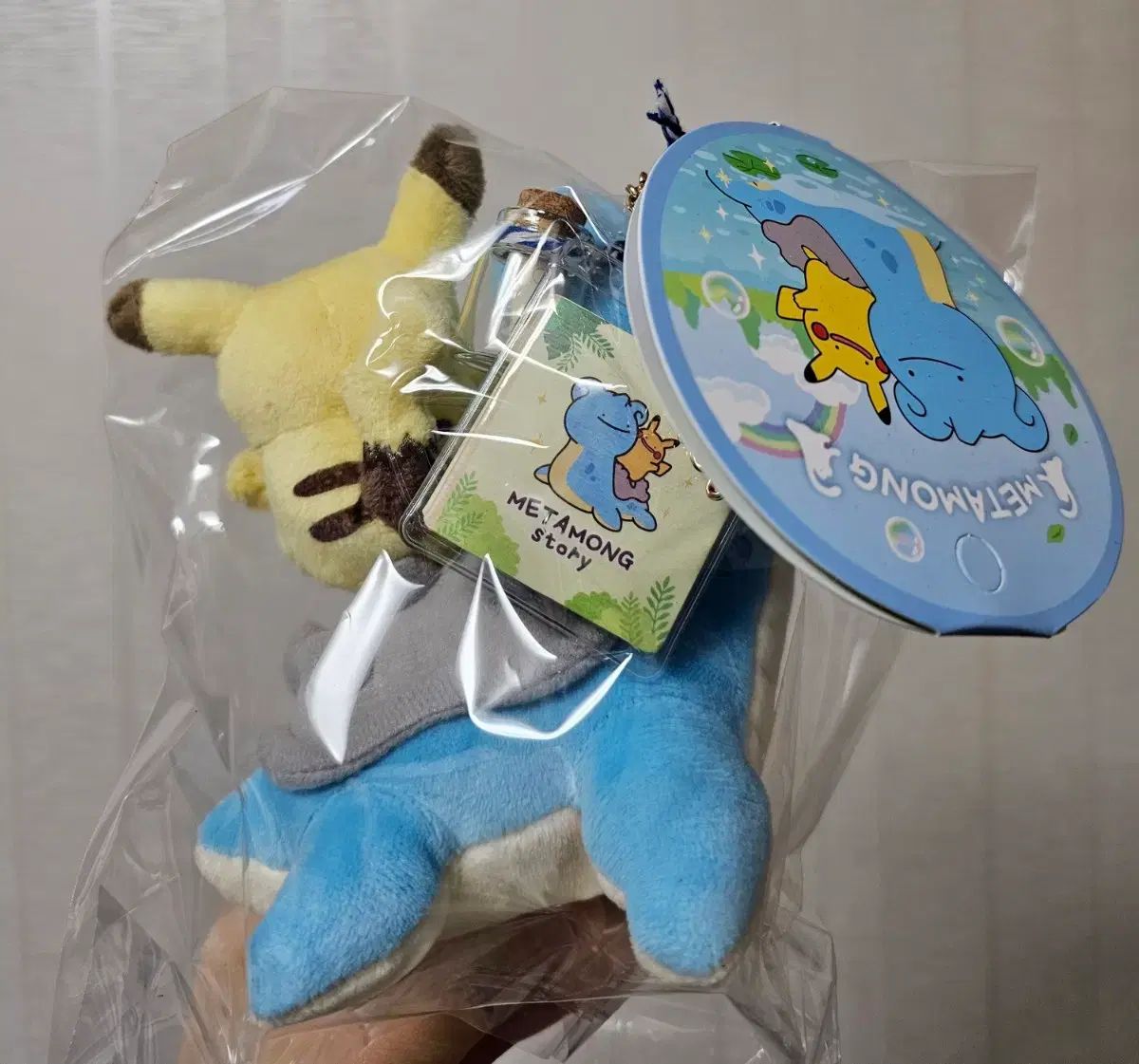 韓国 限定 メタモン ラプラス ピカチュウ マスコット キーホルダー ぬいぐるみ メタモン ラプラス&ピカチュウ ギミック キーホルダー ぬいぐるみ