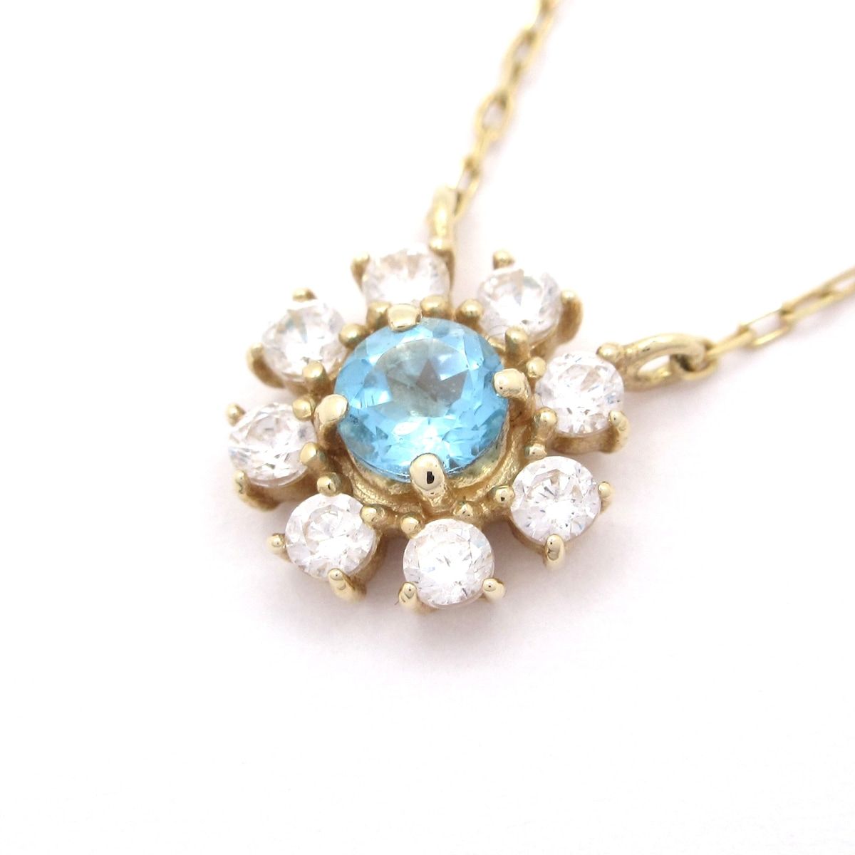 美品★ K10YG ダイヤ エメラルド サマンサティアラ ネックレス Samantha Tiara(サマンサ ティアラ) ネックレス美品 K10YG×ライト