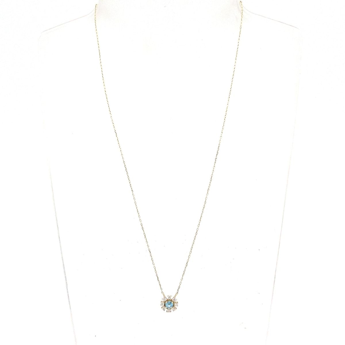 美品★ K10YG ダイヤ エメラルド サマンサティアラ ネックレス Samantha Tiara(サマンサ ティアラ) ネックレス美品 K10YG×ライト