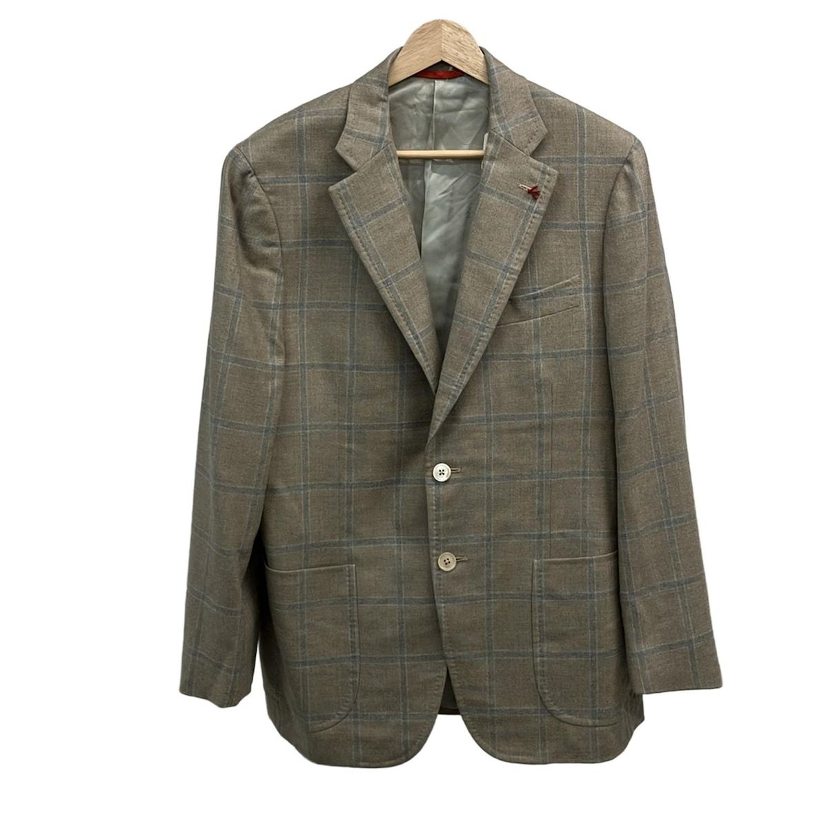 ISAIA イザイア ジャケット サイズ50 メンズ - ベージュ×ブルー チェック柄